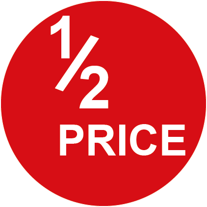 Half Price Round Special Offer Labels